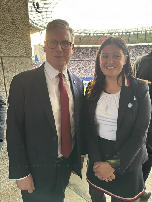 Prime Minister Keir Starmer and Secretary of State for Culture, Media and Sport Lisa Nandy in Berlin for the EUROs final