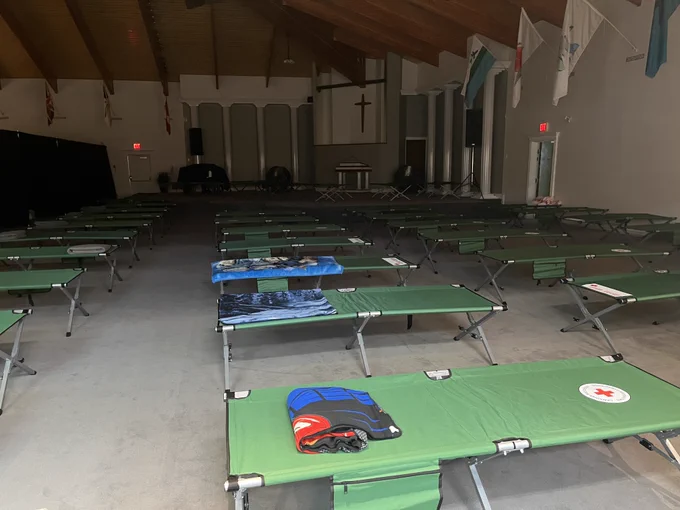 Shelter set up in Happy Valley-Goose Bay.