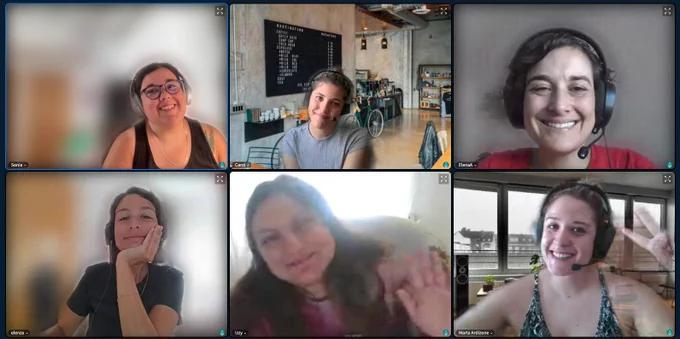 6 happy faces. Look at them; they are so happy on the morning of day one