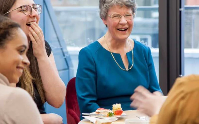 Image of Dame Prof Jocelyn Bell Burnell with awardees of the Fund.