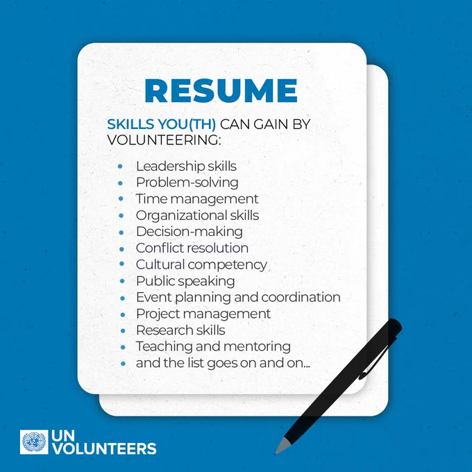 graphics of skills youth can gain by volunteering
