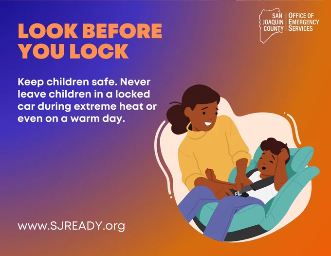 Blue and orange background with an graphic of a mom unbuckling her child from a car seat.