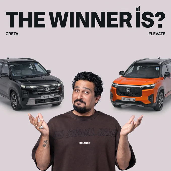 Honda Elevate vs Hyundai Creta: Which One Should You Buy? | Balance

The Hyundai Creta and its Japanese rival, the Honda Elevate are not as closely matched as you thought finds Kartikeya on MotorInc Balance. Want to guess who wins?

▶️ https://youtu.be/WdaGh62Vk6c
Requires All Access membership
-
Explore MotorInc memberships at youtube.com/@motorinc/join 
-
MotorInc Balance is our segment where we present practical perspectives on two or more vehicles so that the differences between them become clear and it becomes easier for you to decide which would best suit your lifestyle. 
-
#MotorInc #MotorIncBalance #SUV #volkswagentaigun #HyundaiCreta #vwtaigun #Volkswagen #Honda #HondaElevate #Marutisuzuki #marutisuzukigrandvitara #Comparison #comparisonreview #comparisontest
