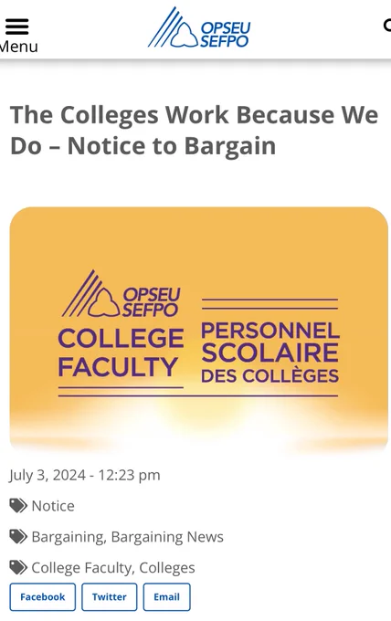 image of the first page of the July bargaining bulletin