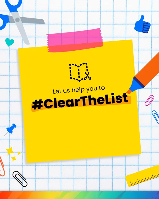 Let us help you #ClearTheLists