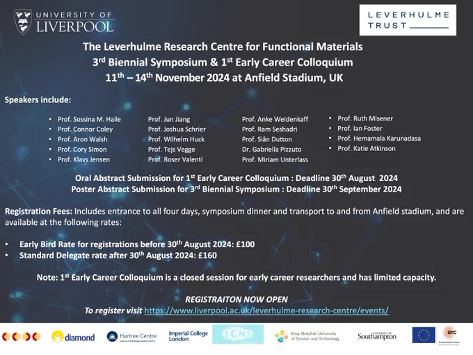 Join us for an exciting four day programme that includes dedicated session for early career researchers including oral presentations, poster presentations, networking, and did we mention its at Anfield Stadium! 