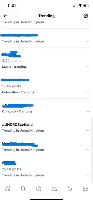 screenshot of the trends list 