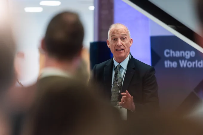 Dr Michael Spence giving a speech at the UCL Festival of Engineering launch