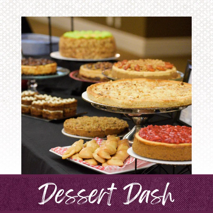 Table displaying desserts from last year's Dessert Dash