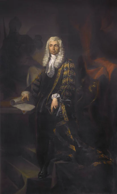 Portrait of John Philpot Curran (1750-1817), likely painted by Hugh Douglas Hamilton, according to Wanda Ryan-Smolin, "King's Inns Portraits" (1992). Owned by King's Inns.