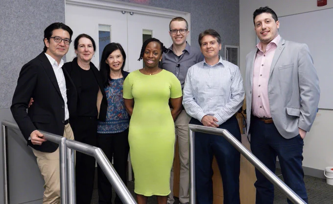 Left to right: Michel Koo, Kate Stebe, Anh Lee, Glory Durham, Kyle Vining, D. Kacy Cullen, Justin Burrell.