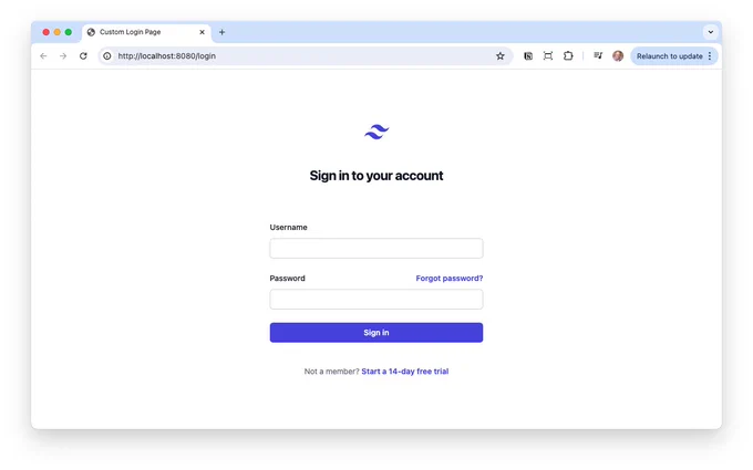 Custom Spring Security Login with Tailwind UI