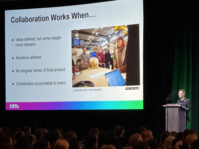 Collaboration works when ideas are defined, iterations are allowed, there’s no singular owner, and contributors are accountable peers