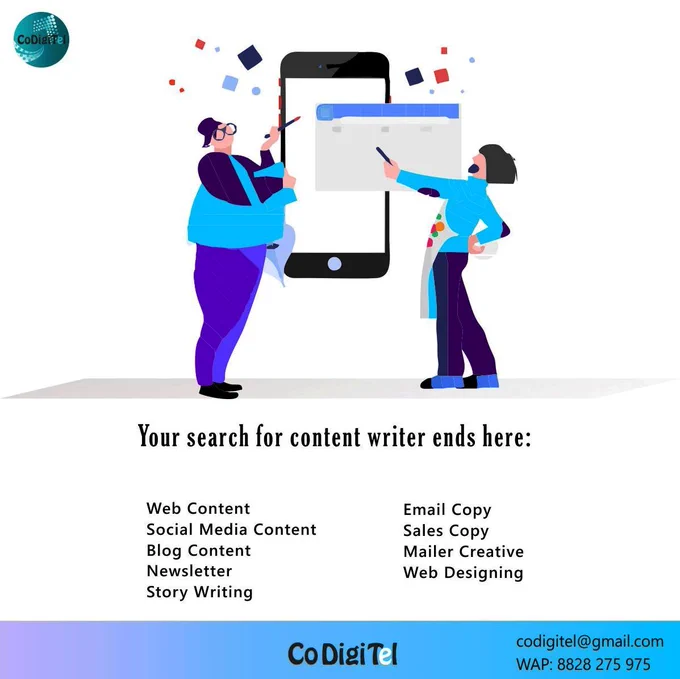 Your search for #contentwriter ends here.
#ContentStrategy #contentmarketing #contentmanagement
For #organic promotions #smo #webcontent 
Please DM or email
#books #author #SME #SMB #MSMEs #smallbusinessowner 
