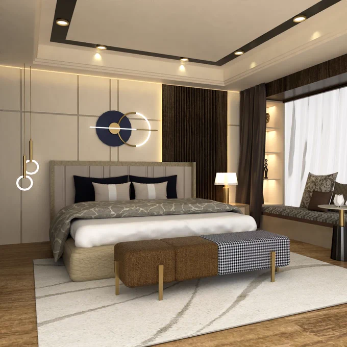 Classic Bedroom Interior - HID Designing Dreams 