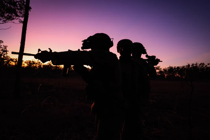 Shore Reconnaissance Team (SRT) from Surveillance and Reconnaissance Squadron (SRS) conducting sensor training and patrolling techniques prior to deploying on Exercise Predators Run. 
