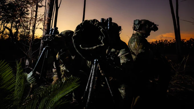 Shore Reconnaissance Team (SRT) from Surveillance and Reconnaissance Squadron (SRS) conducting sensor training and patrolling techniques prior to deploying on Exercise Predators Run. 