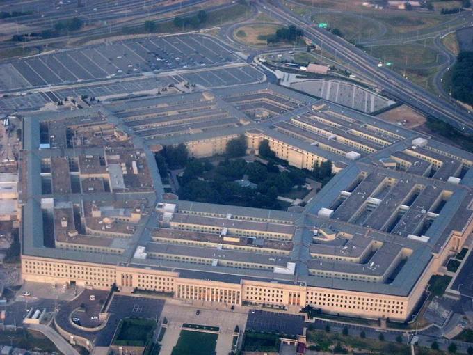 The Pentagon in grey and brown