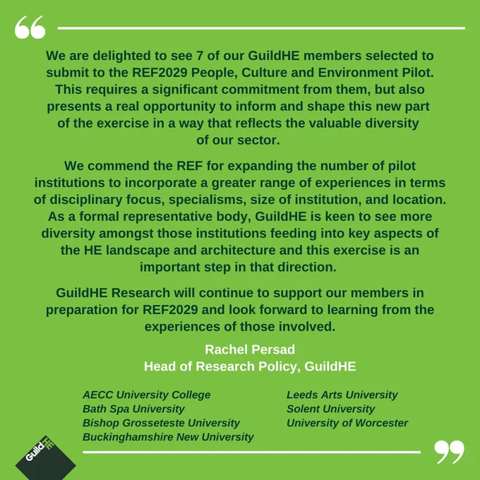 GuildHE response to REF2029 pilot