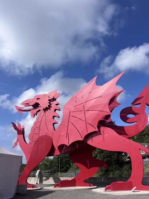 The dragon outside ICC Wales.