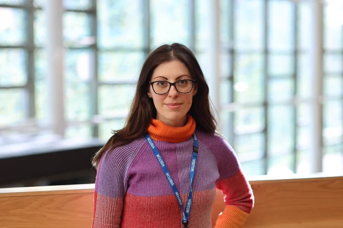 Photo of Lenia in the Urban Sciences Building foyer. 