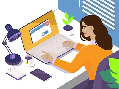 Woman on computer