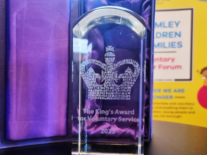 Photo of the King's Award won by Bromley Brighter Beginnings.