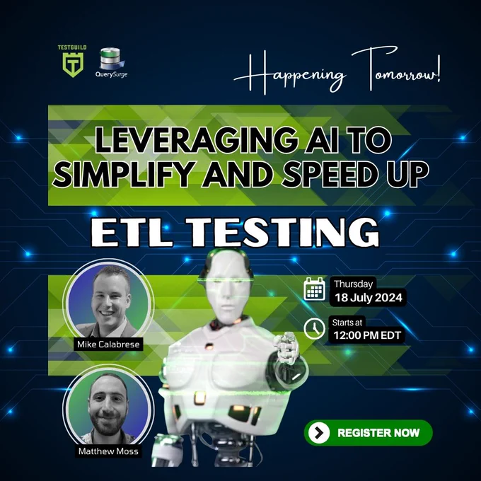 Leveraging AI to Simplify and Speed Up ETL Testing with Mike Calabrese and  Matthew Moss for the TestGuild Training Session by Joe Colantonio