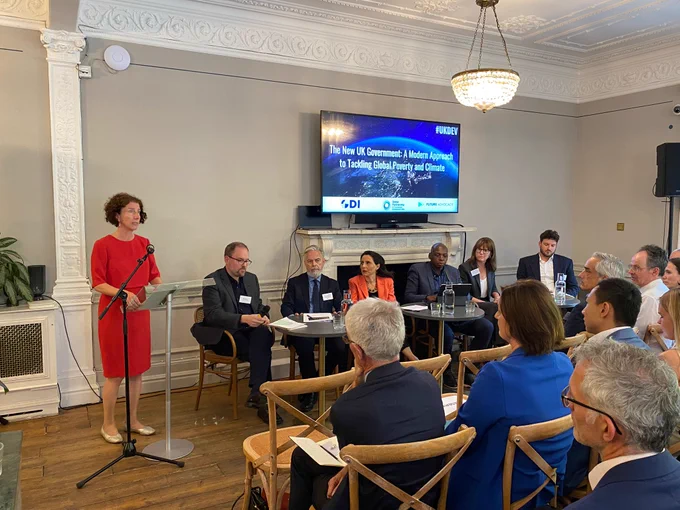 Picture of an event in London hosted by ODI, Future Advocacy, and the Global Partnership for Sustainable Development Data - featuring opening remarks from Anneliese Dodds, UK Minister of State for Development and Minister of State for Women and Equalities