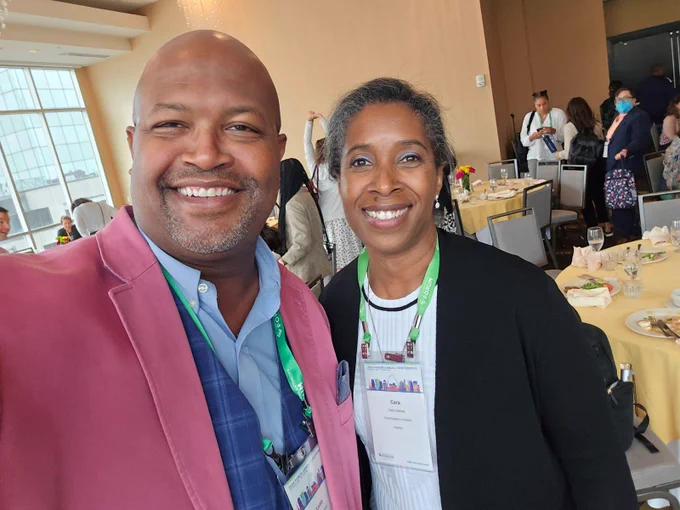 Equal Measure Leon T. Andrews, Jr. with colleague Dr. Cara James,  President and CEO at Grantmakers In Health