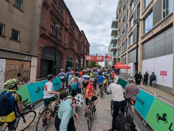 On the grid for the community ride.