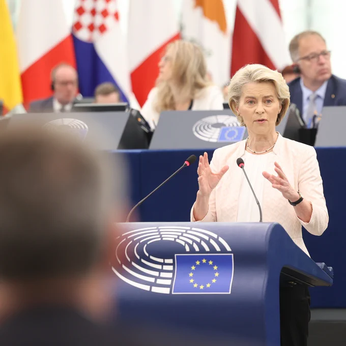 Ursula von der Leyen at the European Parliament