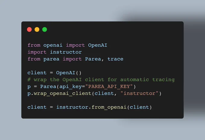 Using p.wrap_openai_client one can automatically instrument instructor calls.