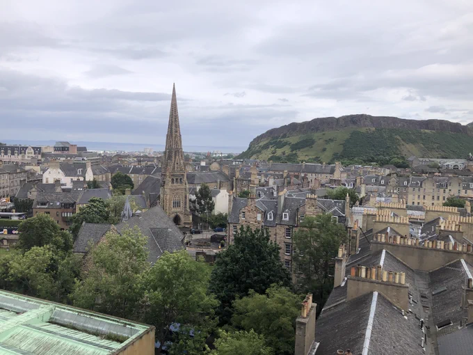 View east including Arthur's Seat and the Firth of Forth
