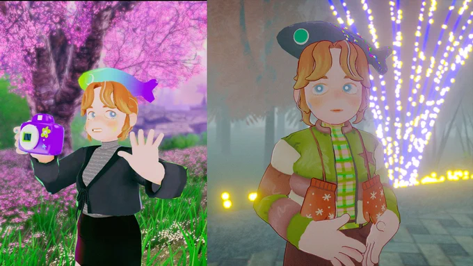 A couple of avatars from BabyBonito, who has a fish on her head. 