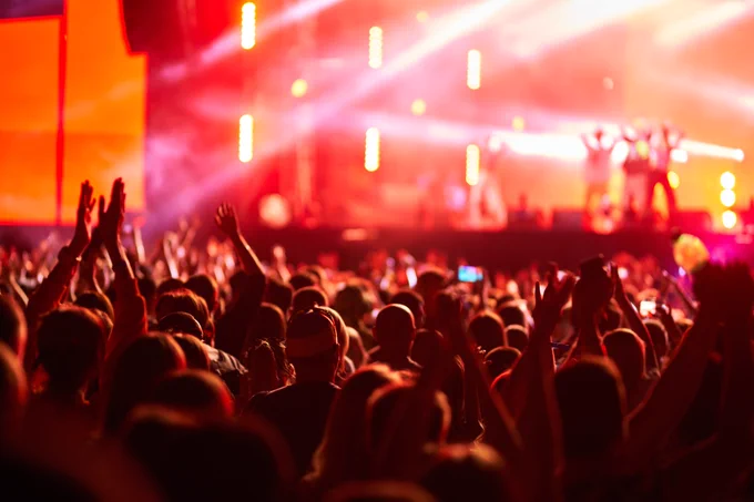  crowds at the music festival 