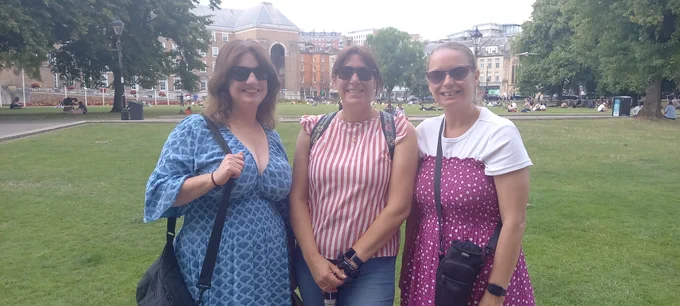 End of walk on College Green