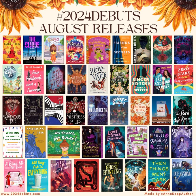 #2024Debuts August Releases all covers.