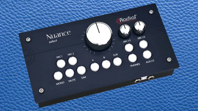Radial Launches Nuance Select Studio Monitor Controller
Read More https://audioxpress.com/news/radial-launches-nuance-select-studio-monitor-controller

Radial Engineering continues to create products that are unique problem solvers for musicians and studio owners. The company is now shipping its new Nuance Select Studio Monitor Controller featuring a patent pending Clarity Circuit low distortion design. This new monitor controller has a simple but professional-looking surface with a central volume knob and an intuitive layout, offering two monitor and two headphone outputs from only two sources. The big differentiator is the complete transparency of the audio line-level pass-through.
#headphoneamplifiers  #monitorcontroller  #controlrooms 