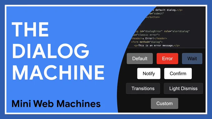 show thumbnail image says The Dialog Machine - Mini Web Machines