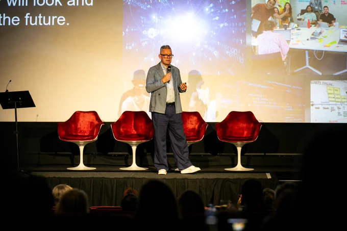 Rich Corbridge presenting at the WRK digital tech summit