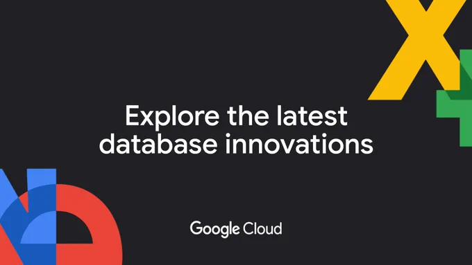 Abstract image with text: Explore the latest database innovations.