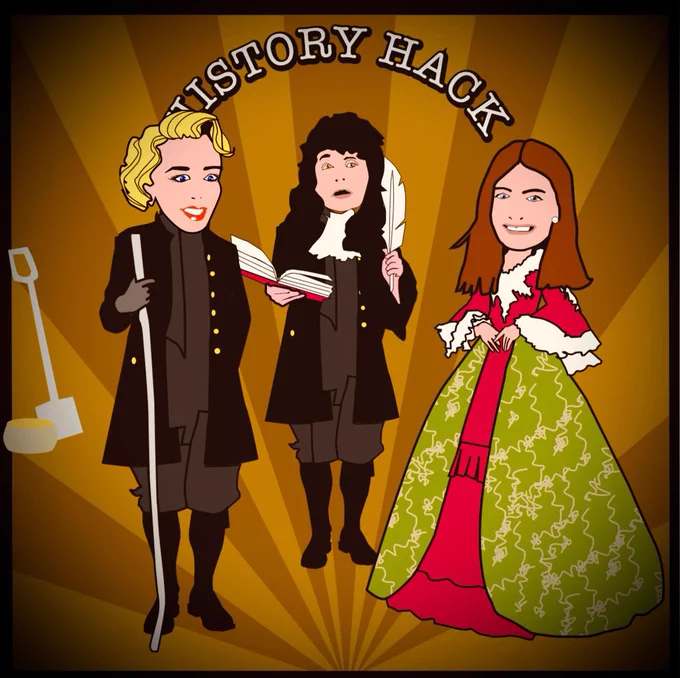 Podcast episode cartoon of guests and host