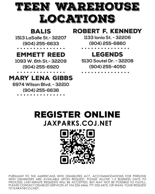 teen warehouse locations register online jaxparks dot coj dot net