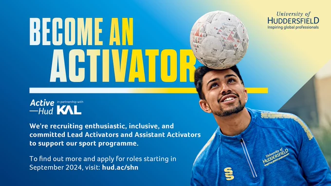 Become an ActiveHud Activator!
ActiveHud are recruiting enthusiastic, inclusive, and committed Lead Activators and Assistant Activators to support their sport programme.
Details at hud.ac/shn