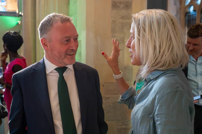 Secretary of State in conversation with British Retail Consortium CEO. 