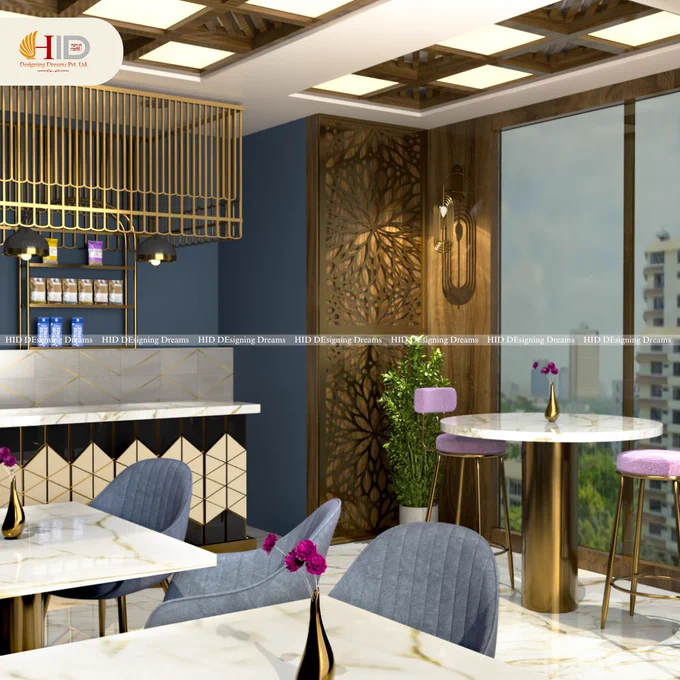 Restaurant Dining Interior - HID Designing Dreams 
