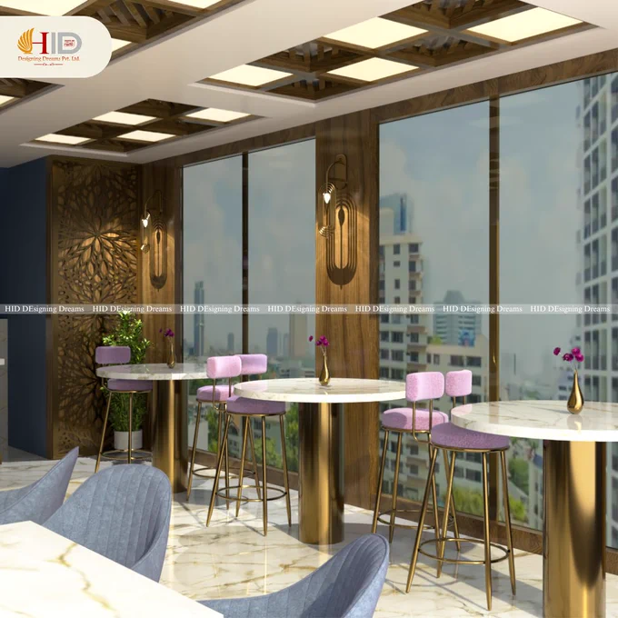 Restaurant Dining Interior - HID Designing Dreams 