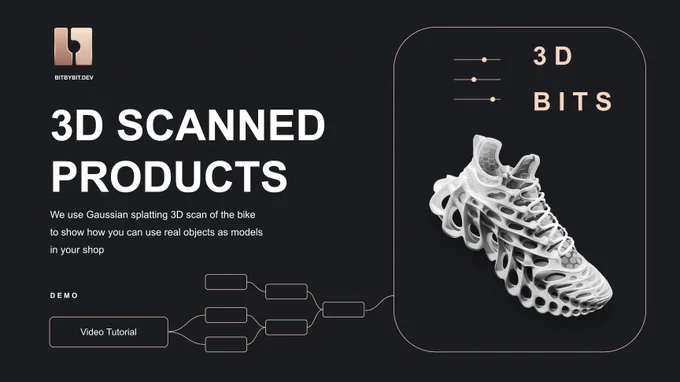 Learn how to place a 3D Gaussian splatting scan of an MTB bike as a product on Shopify via 3D Bits app