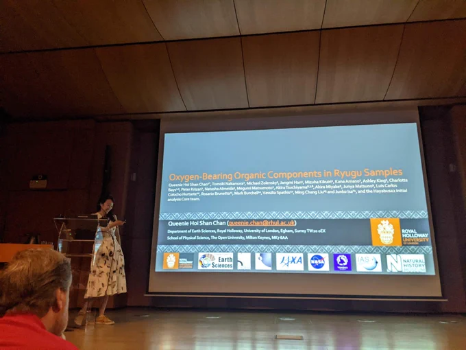 Dr. Queenie presenting the results of her research on meteorites